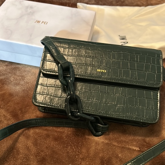 JW PEI Julia Acrylic Chain Vegan Leather Cross-Body Bag